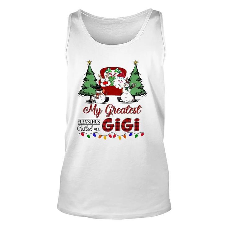My Greatest Blessings Called Me Gigi Snowman Car Christmas Unisex Tank Top