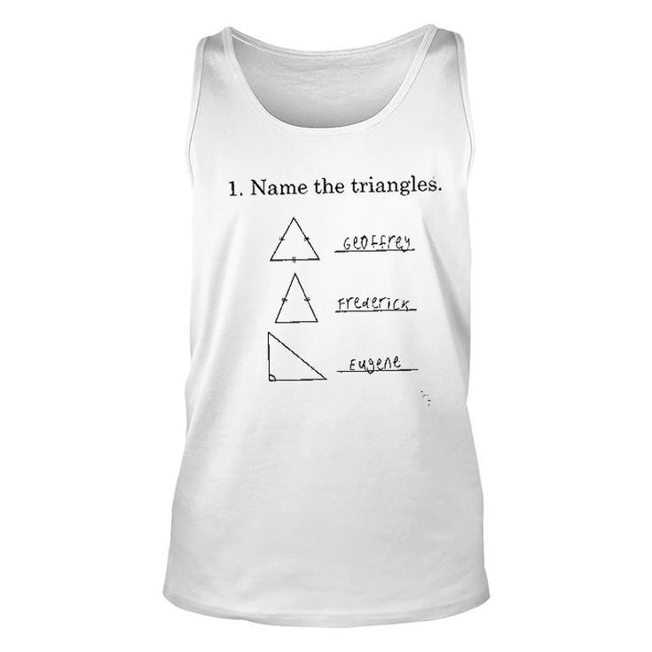 Name The Triangles Funny Math Unisex Tank Top