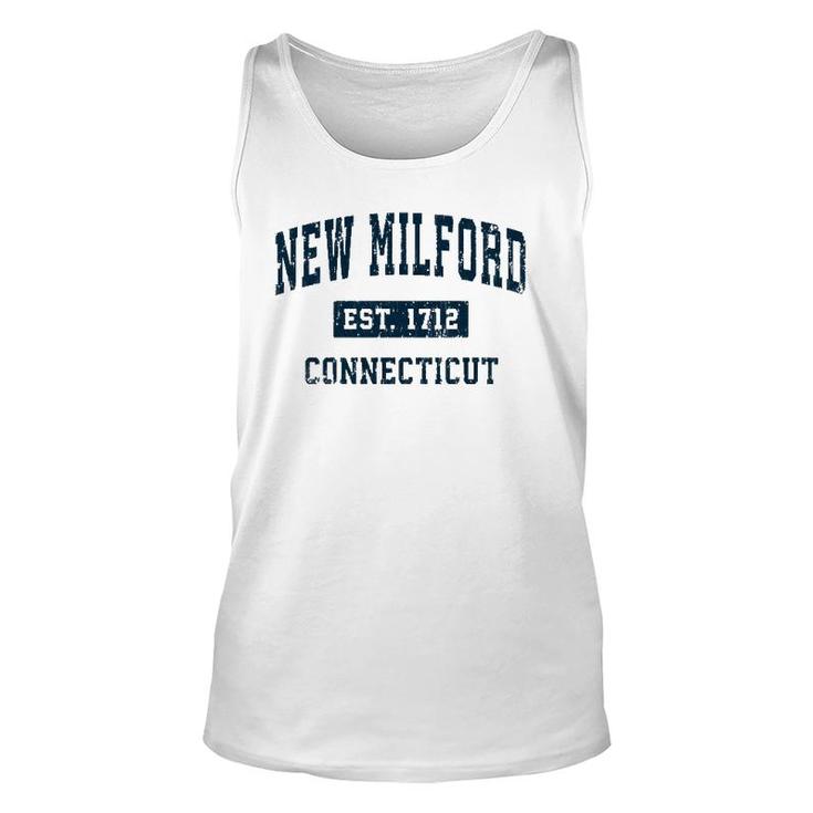 New Milford Connecticut Ct Vintage Sports Design Navy Print Unisex Tank Top