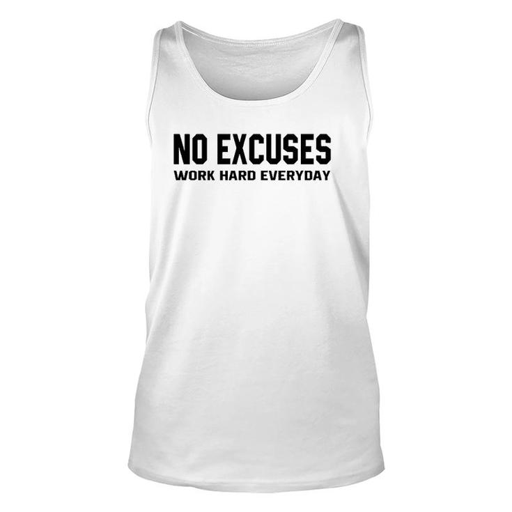 No Excuses Work Hard Everyday Motivational Gym Workout Tank Top