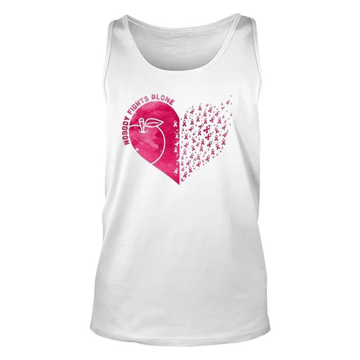 Nobody Fights Alone Teacher's Day Breast Cancer Awareness Unisex Tank Top