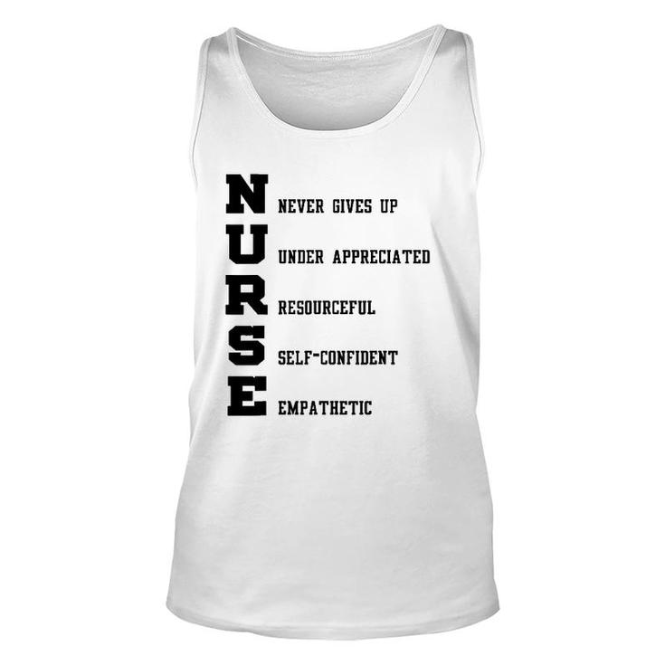 Nurse Gift - Nurse Never Gives Up Under Appreciated Unisex Tank Top