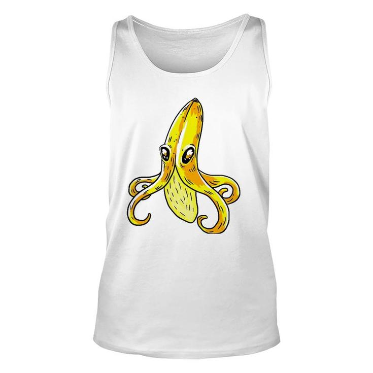 Octopus Banana Yellow Funny Humor Fruit Pun Lover Gift Unisex Tank Top