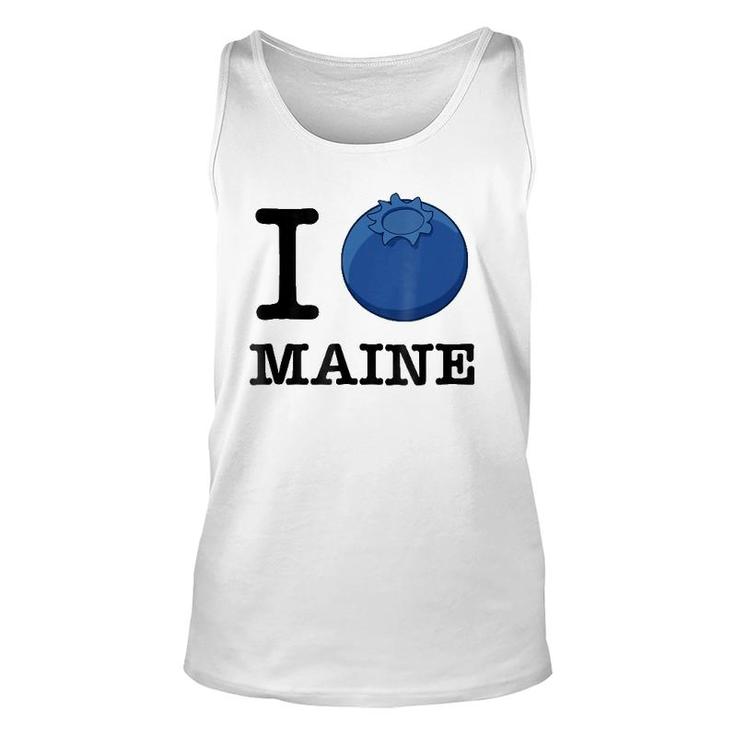 Official I Love Maine , Blueberry Design Tee Unisex Tank Top
