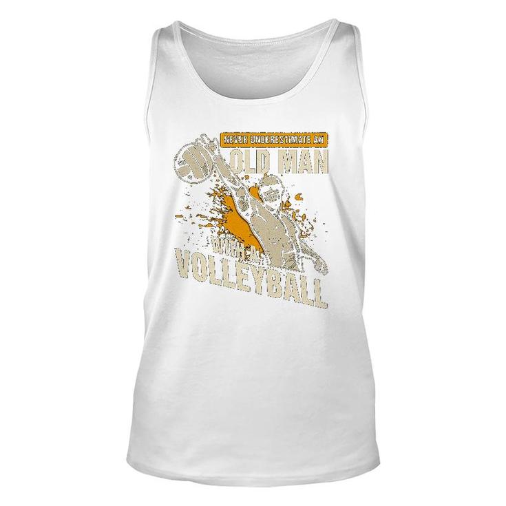 Old Man With Volleyball Unisex Tank Top