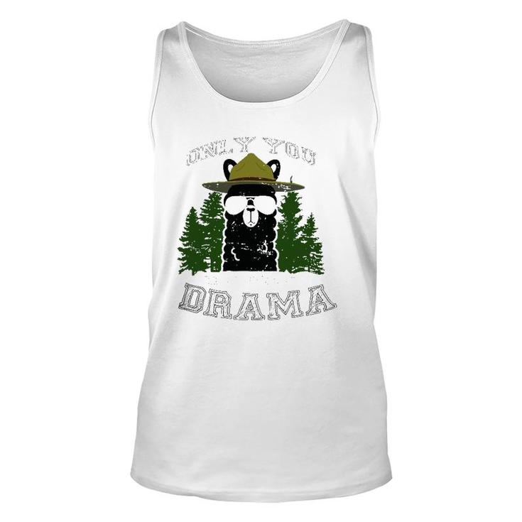 Only You Can Prevent Drama Llama Forest Camping Unisex Tank Top