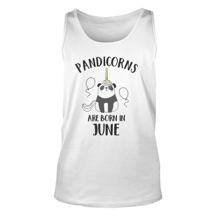 Pandicorns Are Born In June Panda Unicorn Unisex Tank Top