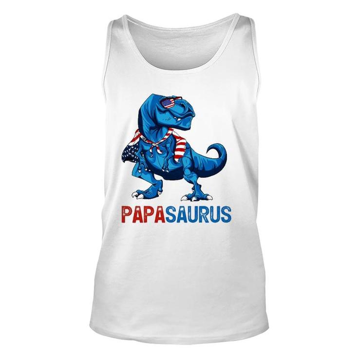 Papasaurusrex Dinosaur Papa Saurus 4Th Of July Men Daddy Unisex Tank Top