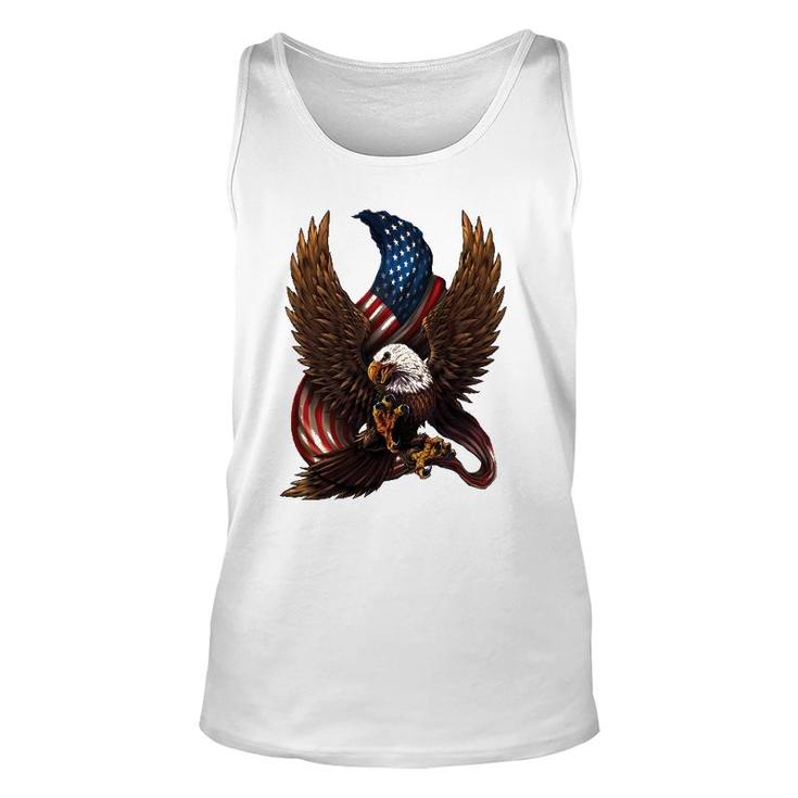 Patriotic American Design With Eagle And Flag Unisex Tank Top