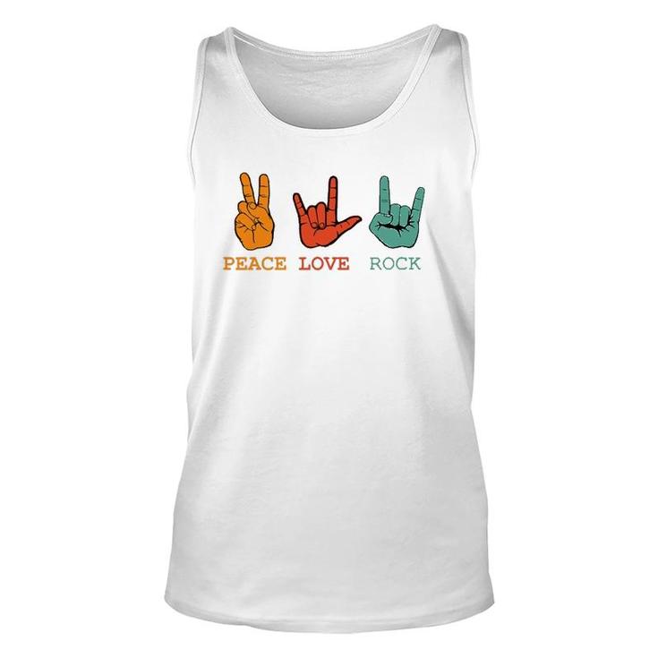 Peace Love Rock And Roll Retro Vintage Peace Loving Musician Tank Top