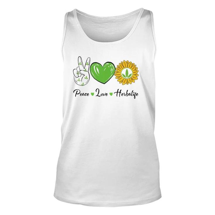 Womens Peace Love Sunshine Herbalifes Sunflower Essential V-Neck Tank Top