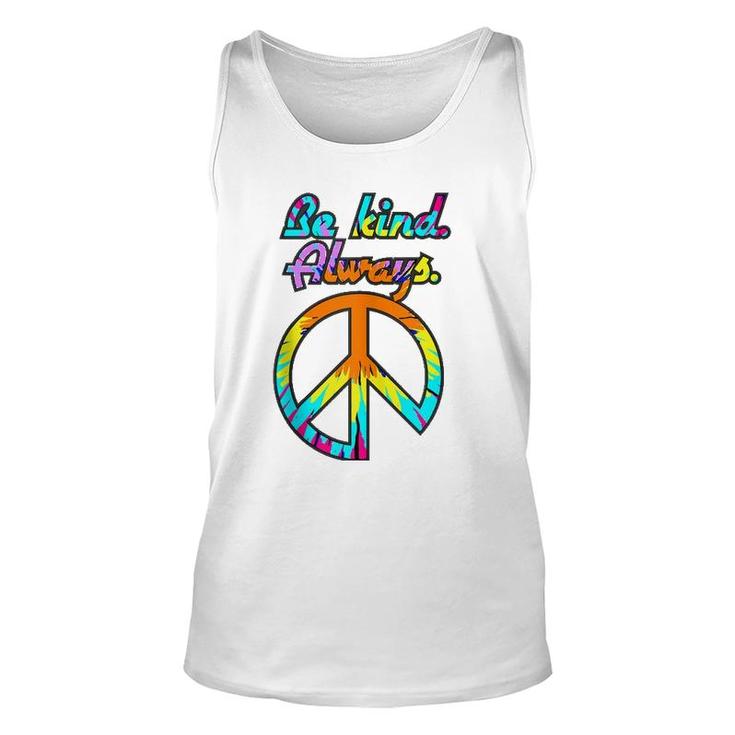 Peace Sign Be Kind Always Tie Dyed Retro Psychedelic Hippie Tank Top