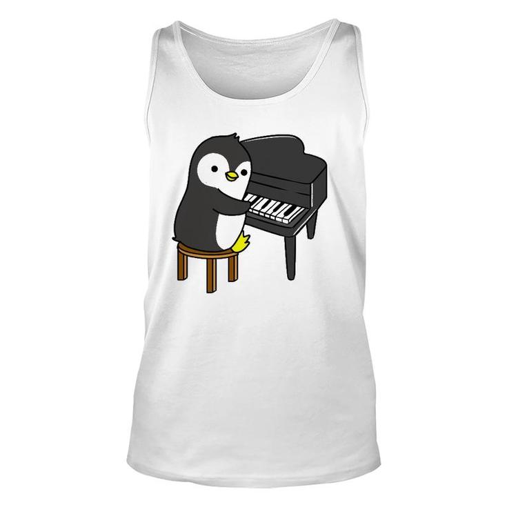 Penguin Playing Piano Pianist Gift Unisex Tank Top