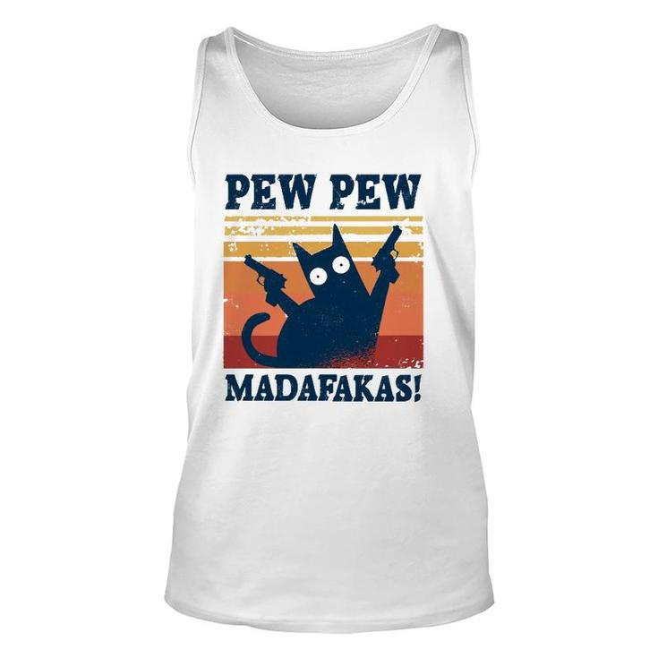 Pew Madafakas  Cats Tops Summer Dresses Pyjamas Pew Cat Unisex Tank Top