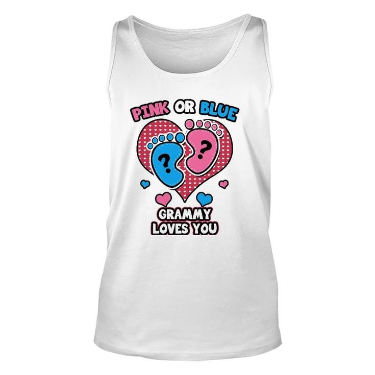 Pink Or Blue Grammy Loves You Gender Reveal Announcement Unisex Tank Top