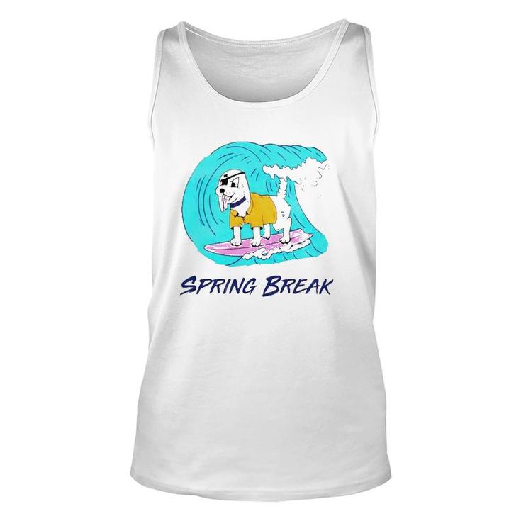Pirate Dog Spring Break Surfing Dog Beach Vacation Unisex Tank Top