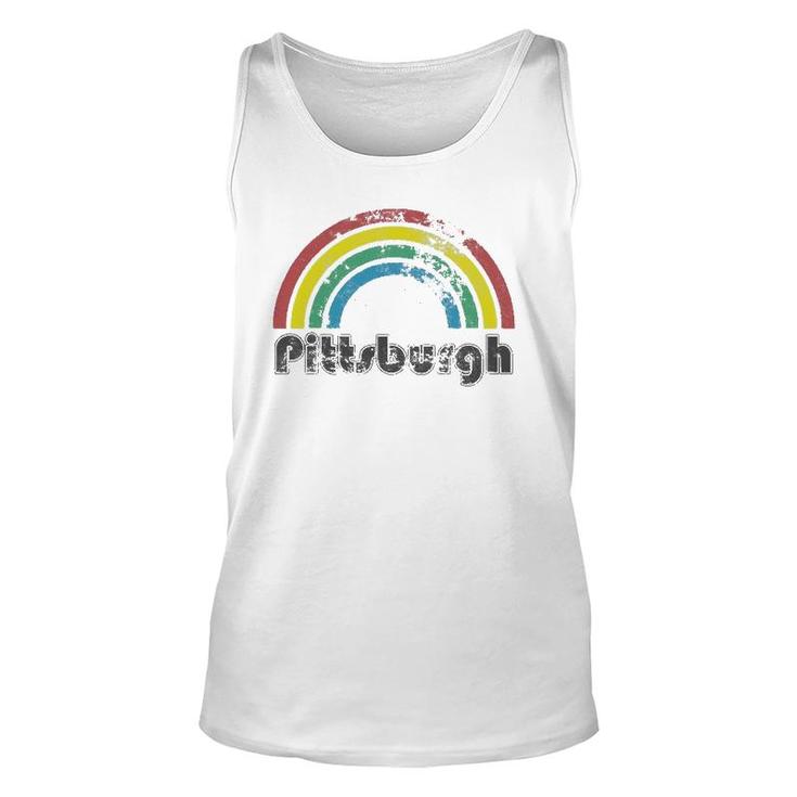 Pittsburgh Rainbow 70'S 80'S Style Retro Gay Pride Men Women Tank Top