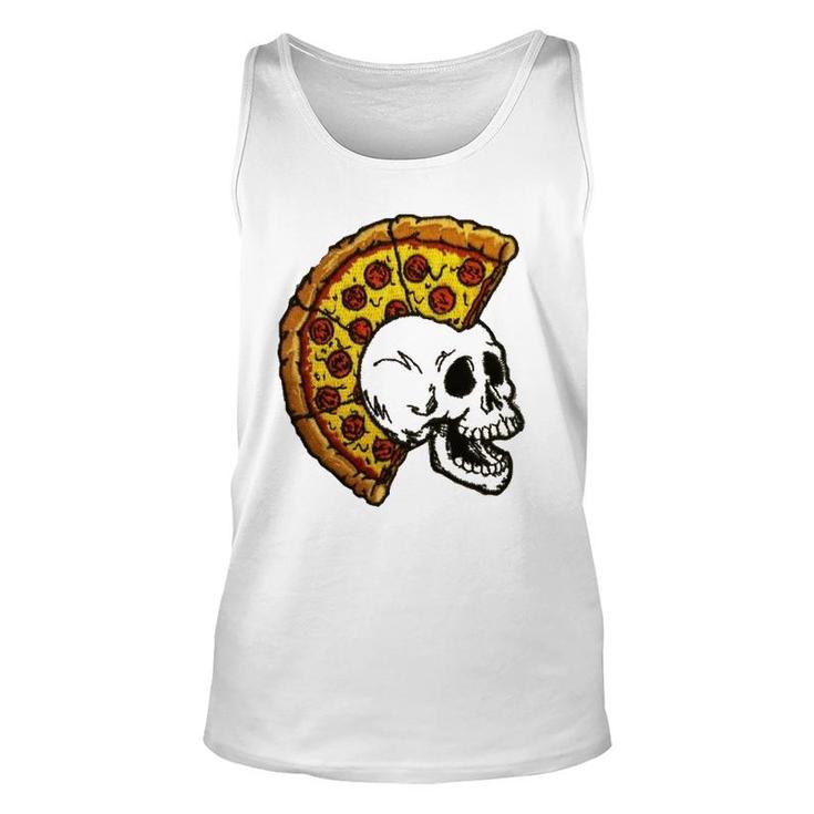Pizza Mohawk Food Skull Unisex Tank Top