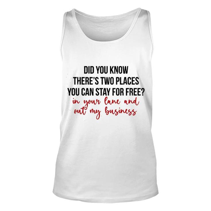Places You Can Stay For Free Unisex Tank Top