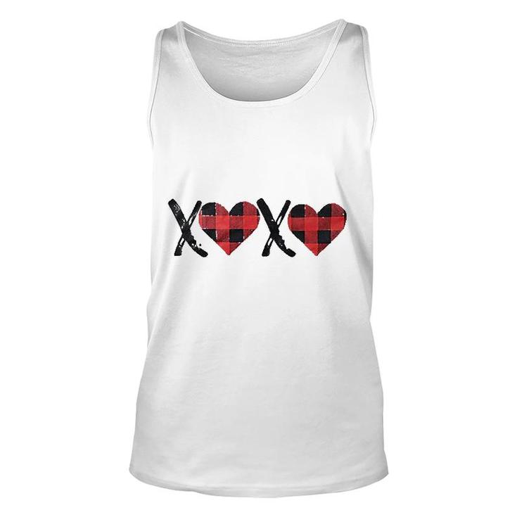 Plaid Heart Valentines Day Unisex Tank Top