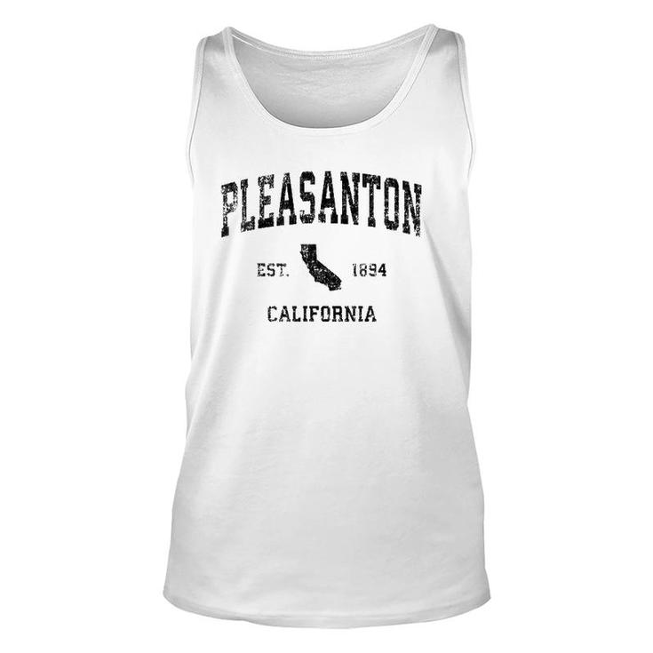 Pleasanton California Ca Vintage Sports Design Black Print Unisex Tank Top