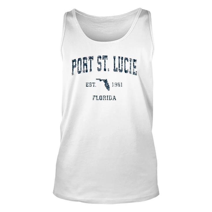 Port St Lucie Florida Fl Vintage Sports Design Navy Print Unisex Tank Top