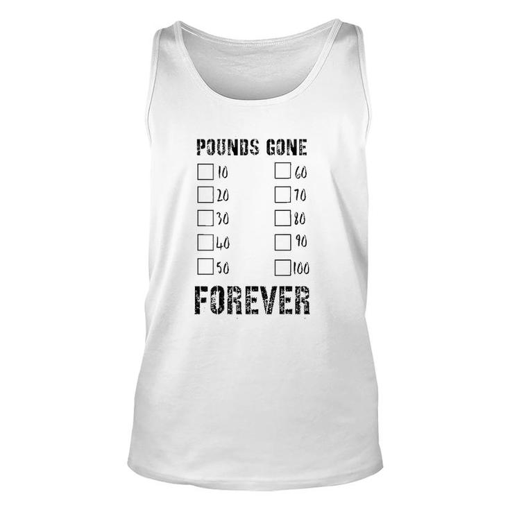 Pounds Gone Forever 10 To 100 Lbs Lost, Track The New You Unisex Tank Top
