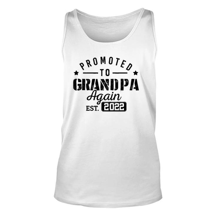 Promoted To Grandpa Again 2022 Baby Pregnancy Announcement Unisex Tank Top