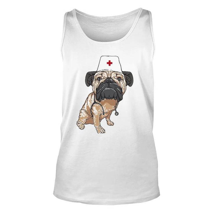 Pug Nurse  Cool Nurse Dog Lover Gift Unisex Tank Top