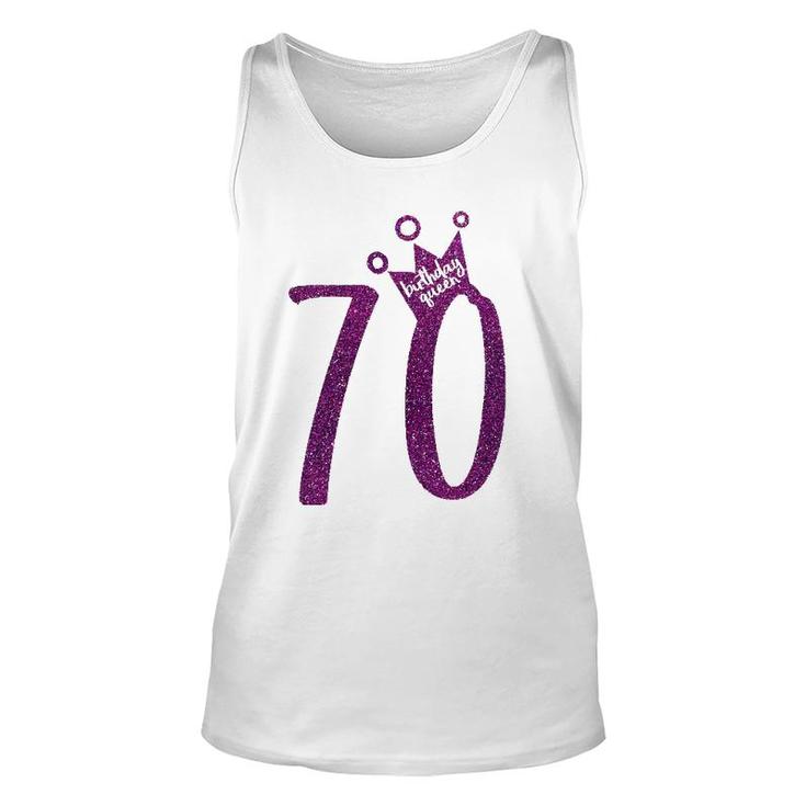 Purple 70Th Birthday  70Th Birthday Queen Unisex Tank Top