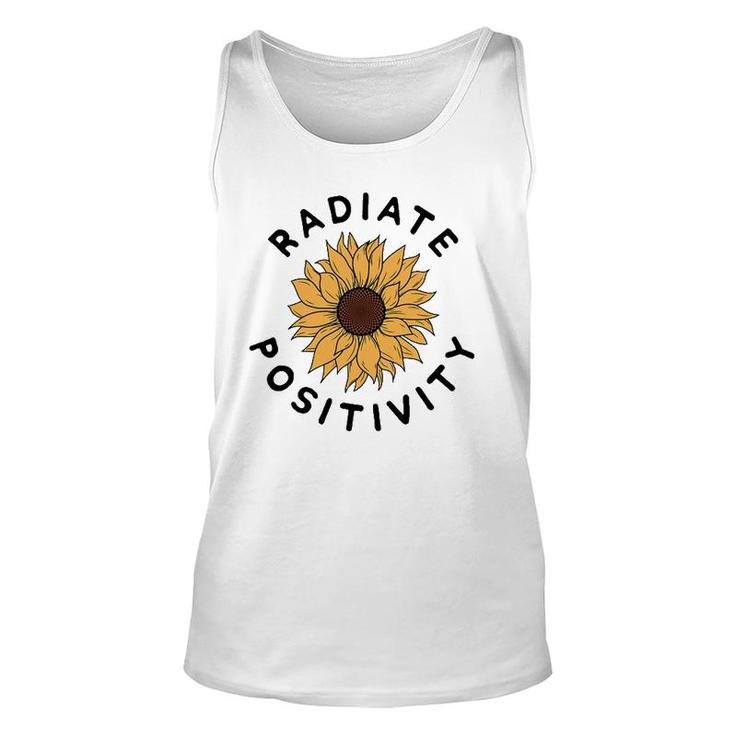 Radiate Positivity Sunflower Positive Message Human Kindness Tank Top