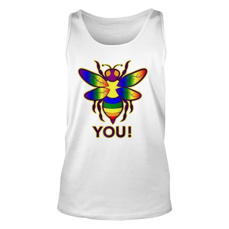 Rainbow Bee You Gay Pride Awareness  Unisex Tank Top