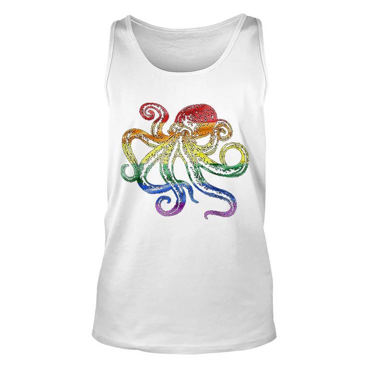 Rainbow Octopus Colorful Pride Unisex Tank Top