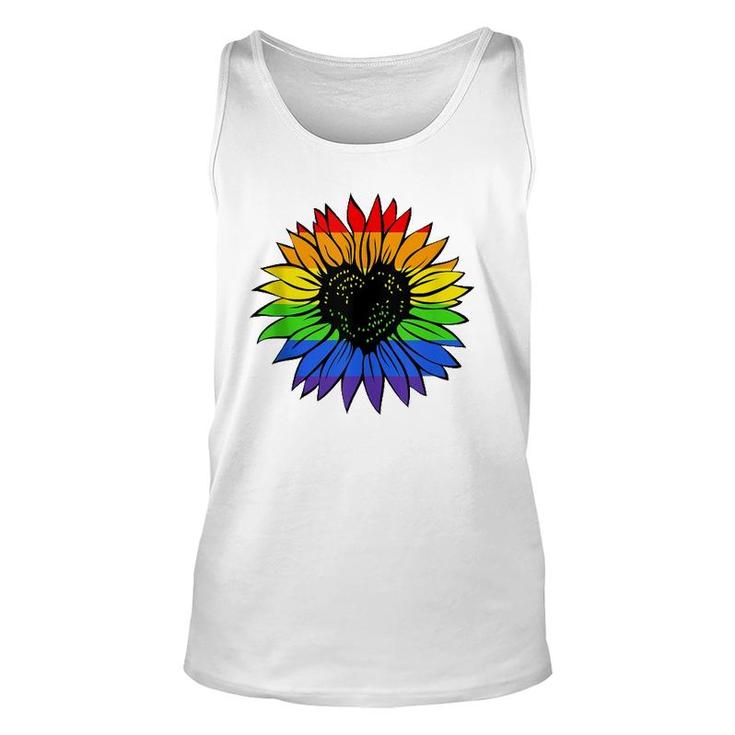 Rainbow Sunflower Lgbt Gay Lesbian Pride  Unisex Tank Top
