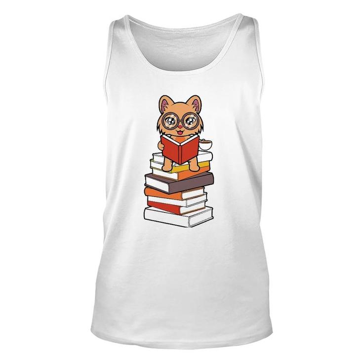 Reading And Cats Cute Cat Reading Unisex Tank Top
