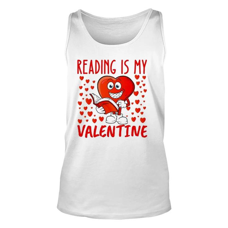 Reading Is My Valentine Heart Shape Read Book Valentine's Day Tank Top