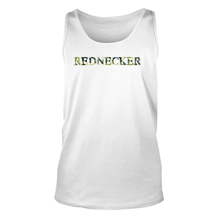 Rednecker For Country Folk Green Camouflage Unisex Tank Top