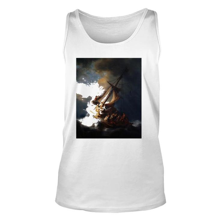 Rembrandt Christ In The Storm On The Sea Of Galilee Unisex Tank Top