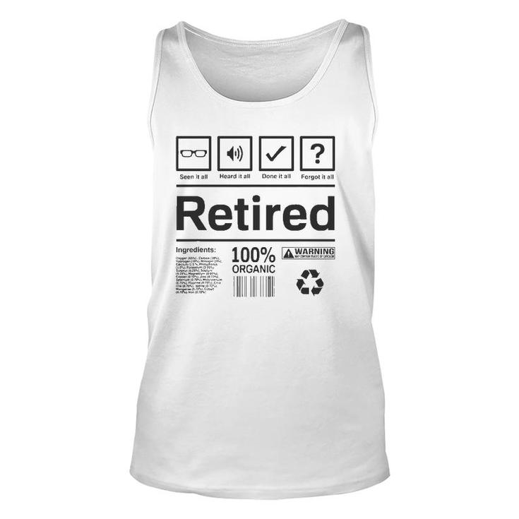 Retired  Funny Retirement Gift Unisex Tank Top
