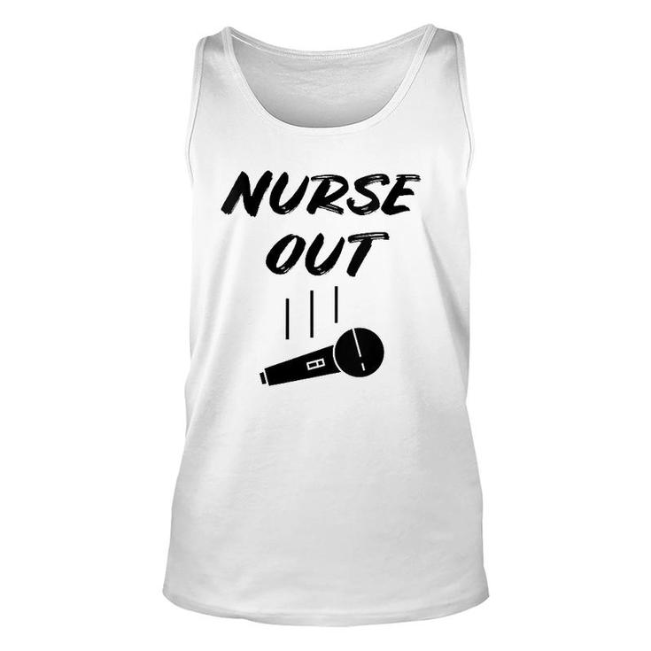 Retired Nurse Out Retirement Gift Funny Retiring Mic Drop Unisex Tank Top