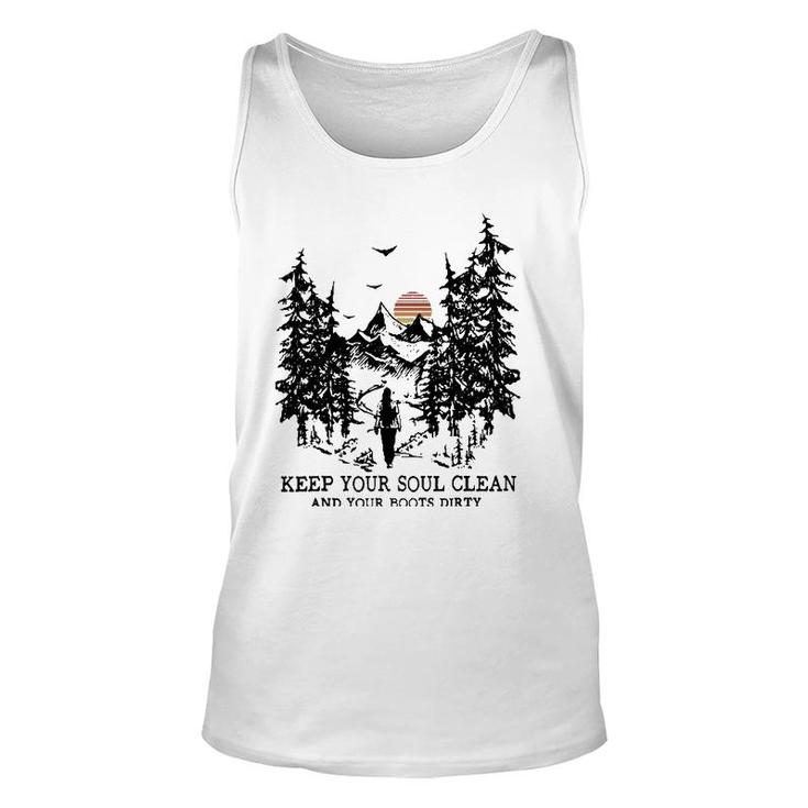 Retro Hiking Camping Keep Your Soul Clean & Your Boots Dirty Tank Top