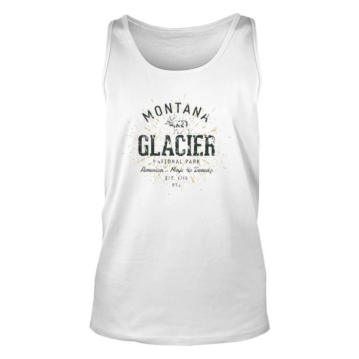 Retro Style Vintage Glacier National Park Unisex Tank Top