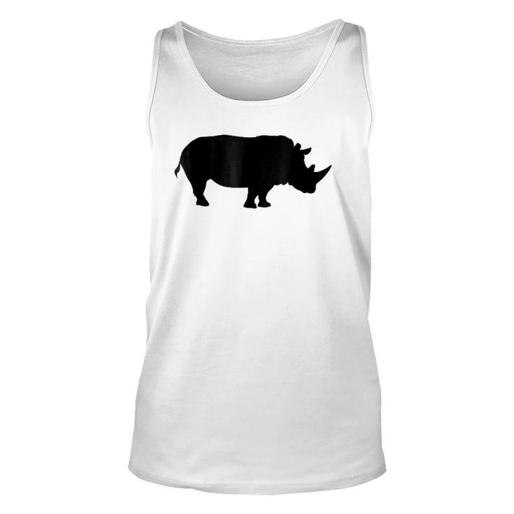 Rhinoceros Solid Black Silhouette  Rhino Unisex Tank Top
