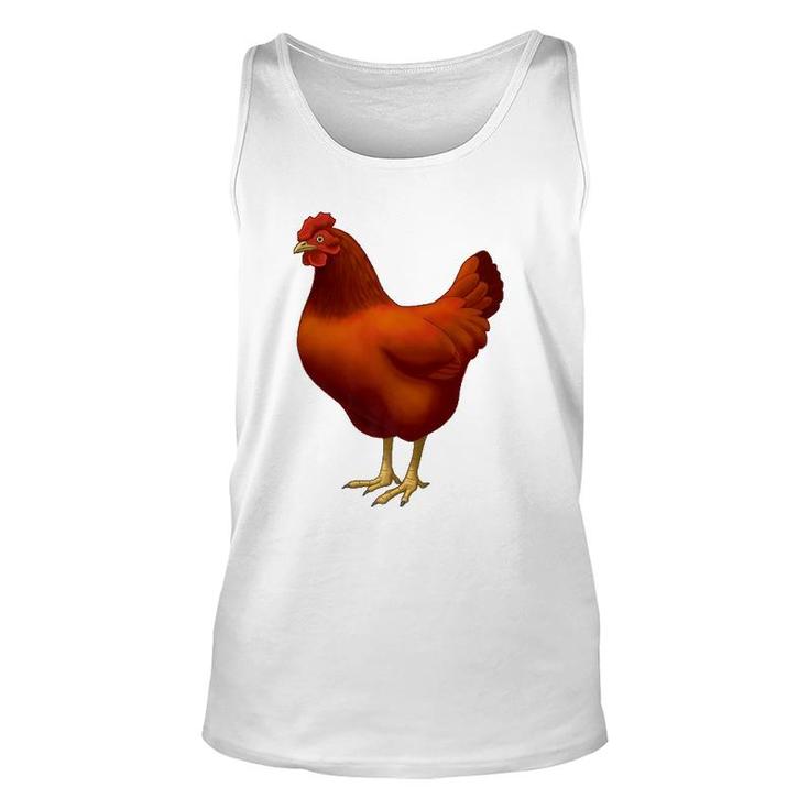 Rhode Island Red Hen Chicken Lover Unisex Tank Top
