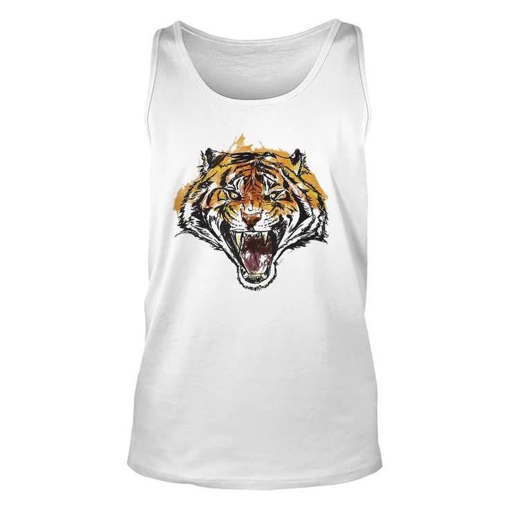 Roaring Tiger Fierce And Powerful  Unisex Tank Top