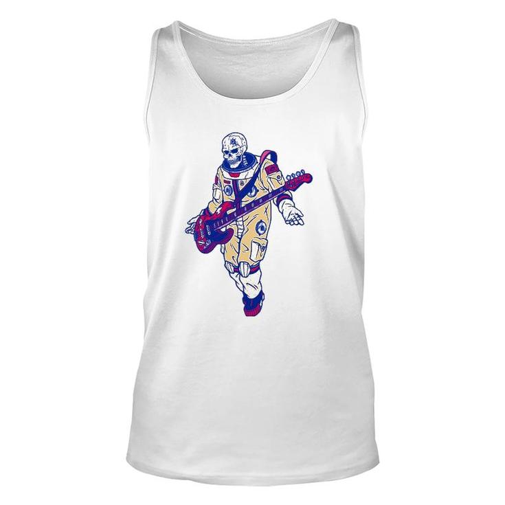 Rock & Roll Skeleton Guitar Astronaut Music Lover Gift Unisex Tank Top