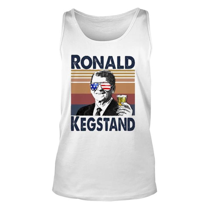 Ronald Kegstand 4Th Of July Independence Day Us Flag Retro Unisex Tank Top