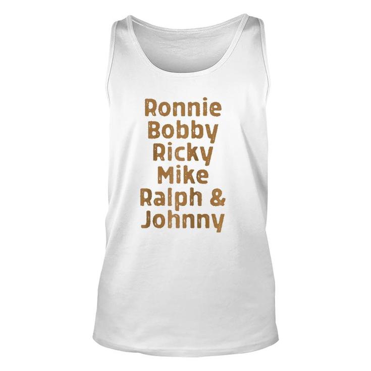 Ronnie Bobby Ricky Mike Ralph And Johnny Melanin Raglan Baseball Tee Tank Top