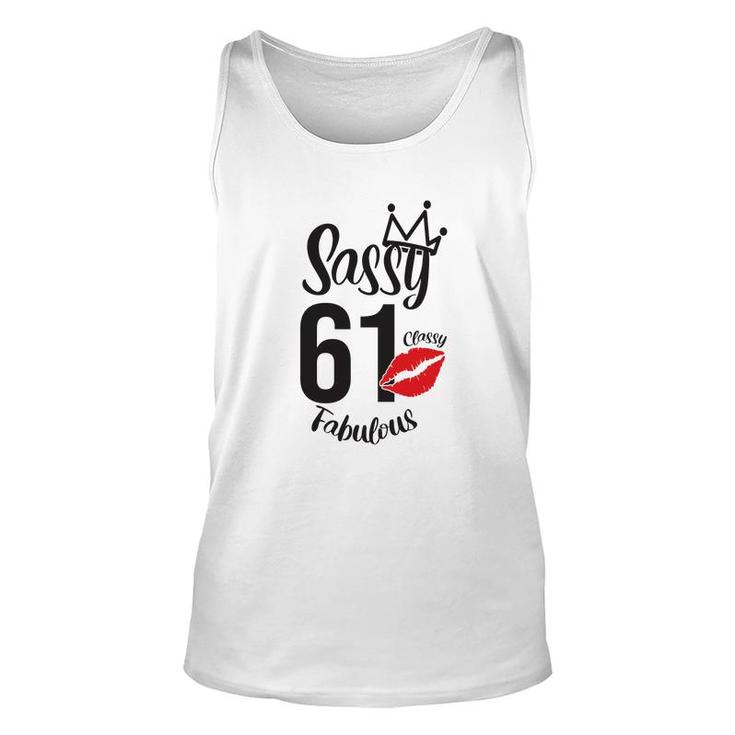 Sassy 61 Classy Fabulous Funny 61Th Birthday Gift Unisex Tank Top