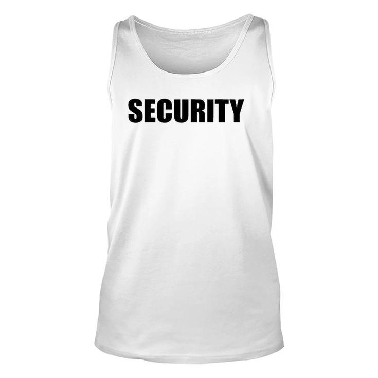 Security In Black Letter One 1 Side Only Unisex Tank Top